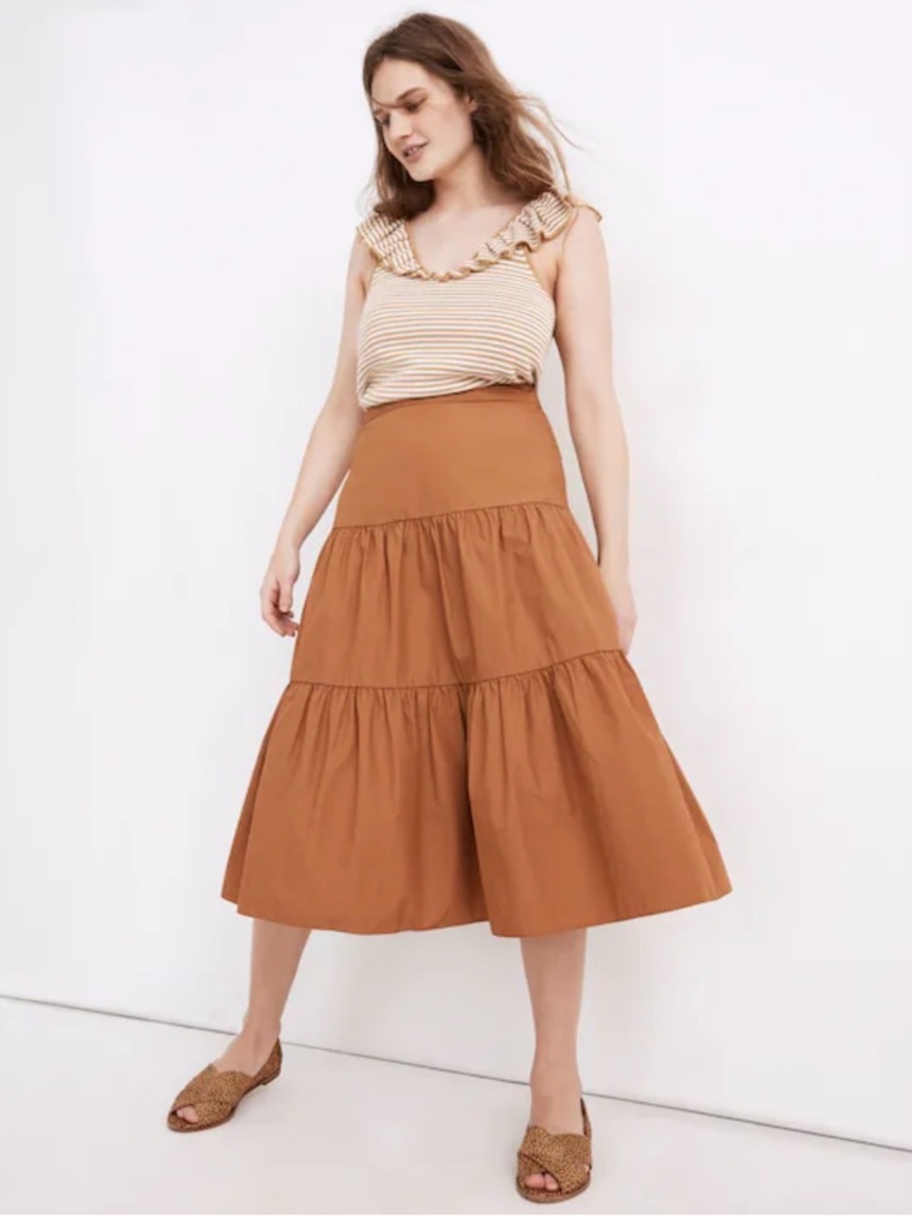 Madewell Tiered Midi Skirt
